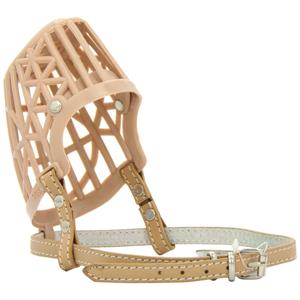 81013-museliere-pour-chien-plastique-kerbl-beige-camel-6x24-cm