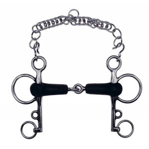 6046321-pelham-pour-cheval-caoutchouc-brise-feeling-argente-noir