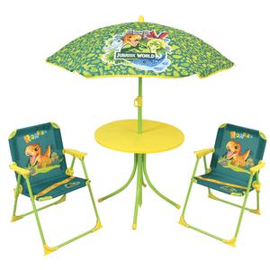 713464-table-plus-2-chaises-plus-parasol-enfant-fun-house-jurassic-world-vert-jaune-tu