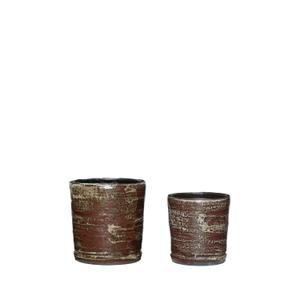 671503-pots-hubsch-interior-fossil-x2-beige-maroon-13x14-16x17-cm
