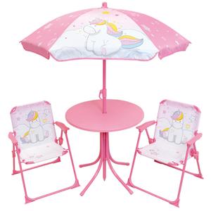 713396-table-2-chaises-parasol-fille-fun-house-licorne-rose-blanc-tu