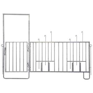 14496-barriere-et-porte-6-bacs-d-alimentation-zingue-pour-bovins-kerbl-noir-285-cm