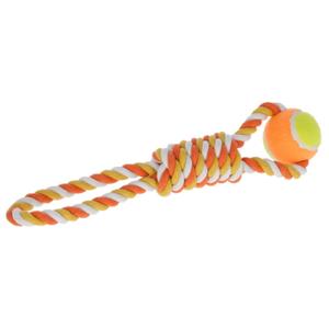 80795-balle-avec-corde-pour-chien-coton-kerbl-x1-orange-jaune-37-cm
