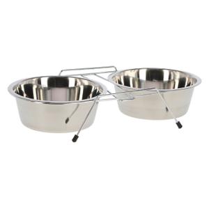 83406-gamelle-double-avec-support-kerbl-x2-argente-450-ml