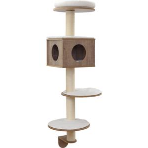 84437-arbre-a-chat-mural-kerbl-dinari-blanc-marron-45x45x177-cm