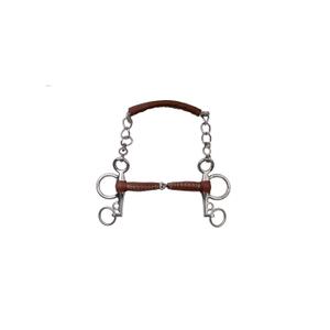 5900701-pelham-pour-cheval-avec-cuir-branches-courtes-metalab-pinchless-argente