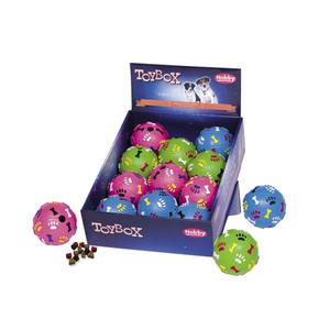 60034-balles-a-friandises-en-caoutchouc-pour-chien-nobby-pet-x11-assorti-9-cm