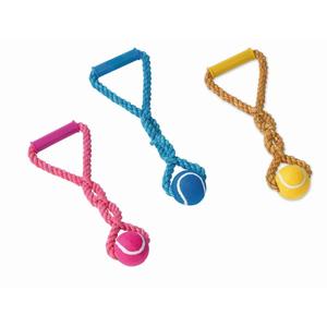67054-balles-de-tennis-pour-chien-avec-corde-et-poignee-nobby-pet-jaune-rouge-bleu-33-cm