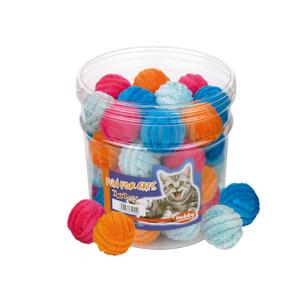 71904-coffret-de-40-balles-pour-chat-en-peluche-nobby-pet-mutlicolore-4-cm