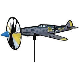 pkme109-g-petit-girouette-premier-kites-airplane-spinner-me109-gris-jaune-bleu-50-8x50-8x17-8-cm