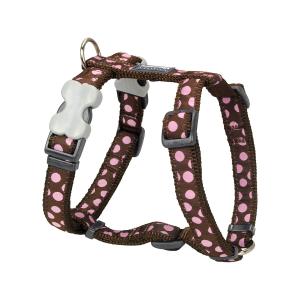 f5703-dh-s1-br-12-harnais-reglable-pour-chien-red-dingo-marron-pois-rose-12-mm